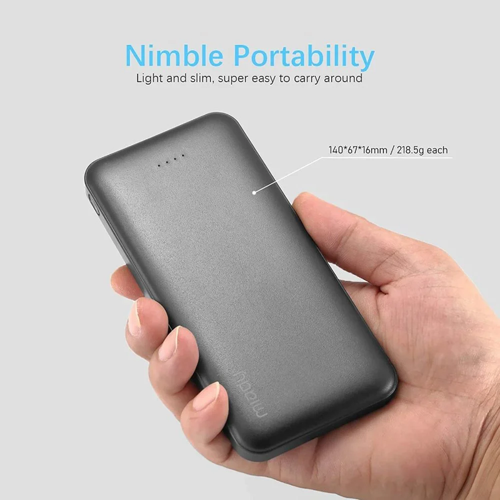 2-Pack Miady 10000mAh Dual USB Portable Charger, Fast Charging Power Bank